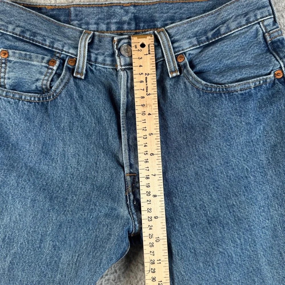 Levis 501 Original Fit Mens Blue Straight Leg Denim Jeans W29 L34 Medium Wash